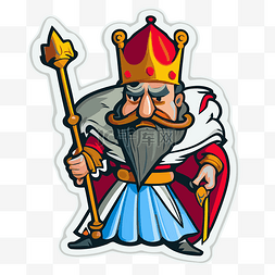 先辈圣人图片_穿着皇家服装剪贴画的国王拿着尖