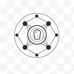 带有金属符号和圆圈中的点的黑线