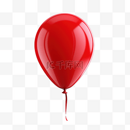 红色3D氦气球