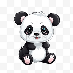 可爱的熊猫卡通插图为孩子们