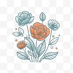 手绘彩色花束花朵图片_彩色花束插图抽象手绘图片免费矢