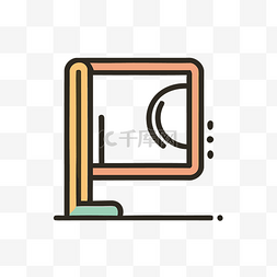 台式电脑线条图片_台式电脑显示器形状的简单线条图