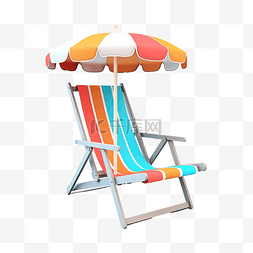 3d 沙滩椅与复制空间隔离 3d 渲染