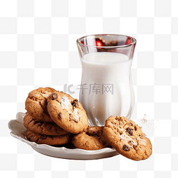 自制饼干图片_一杯牛奶和自制饼干，配上巧克力