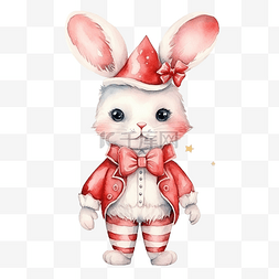装饰胡桃夹子图片_水彩可爱兔子马戏团动物马戏团圣