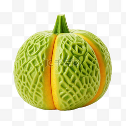 奇怪食物图片_具有奇怪图案的单个新鲜绿色南瓜