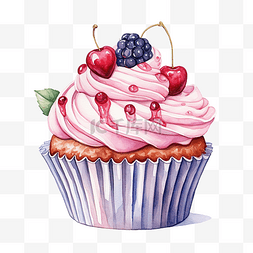 蛋糕代金券图片_蛋糕甜点水彩插图