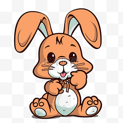 轮廓兔子剪贴画 卡通兔子 卡通人