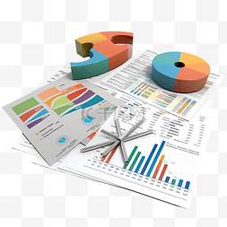 进步字图片_报告图表财务的 3d 插图