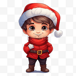 圣诞帽服装图片_穿着圣诞老人服装的可爱圣诞小男