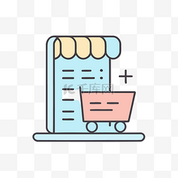 线上购物矢量素材图片_电子商务 Shopify 的矢量线编码图标