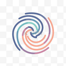 彩色和漩涡螺旋标志隔离在白色 