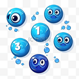 蓝色魔法球图片_儿童教育游戏有趣数五个蓝色魔法