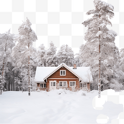 下雪的房子图片_芬兰拉普兰圣诞节下雪的冬天小屋