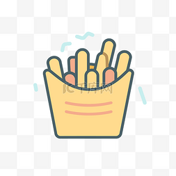 篮子薯条图片_炸薯条图标的炸薯条在篮子里 向