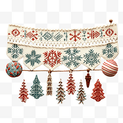 复古圣诞贺卡与针织饰品