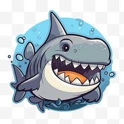 纸鲨鱼图片_卡通鲨鱼剪贴画的插图 向量