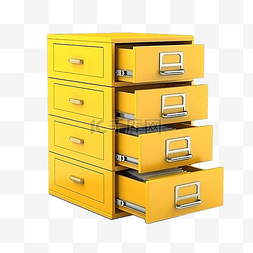 文档存储图片_3d 渲染黄色文件存储隔离