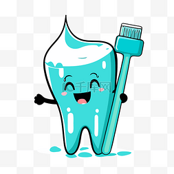 拿牙刷的牙齿图片_刷牙 向量