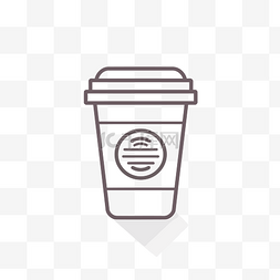 咖啡杯位于空线图标中 向量