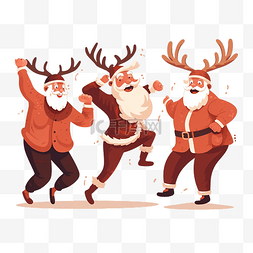 矢量驯鹿图片_快乐的圣诞老人