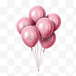 气球现实图片_带阴影的粉色现实气球