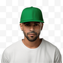 绿帽戴嘻哈帽子模型前视图