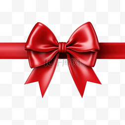 蝴蝶结装饰礼盒图片_圣诞快乐逼真的红色蝴蝶结，礼盒