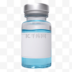 病毒图片_3d疫苗药品试剂蓝色液体