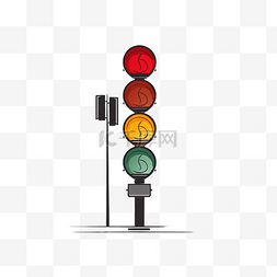 交通警告红绿灯图片_交通灯柱轮廓样式png插图