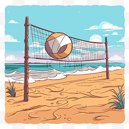 沙滩足球沙滩排球图片_排球设置 向量