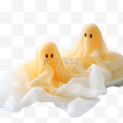 开心手工坊图片_DIY万圣节淀粉和纱布橙色幽灵