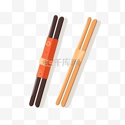 筷子剪贴画日本筷子插画平面风格