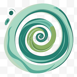 绿色螺旋图片_简单的漩涡剪贴画在白色背景卡通
