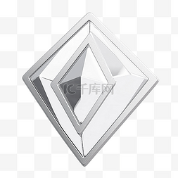 3d菱形按钮图片_银色菱形徽章