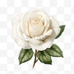 白玫瑰花绘图插图
