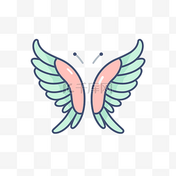 矢量天使图片_网站的小女孩仙女翅膀图标设计 
