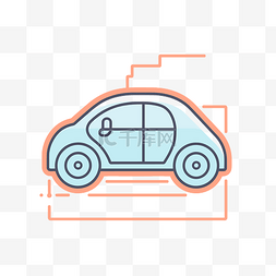 不同形状的汽车图标与道路上的汽