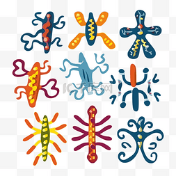染色体剪贴画八鱿鱼镶嵌和图案矢