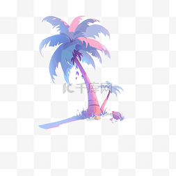 海岸线图片_棕榈树和海夏天
