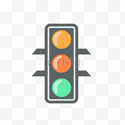 白色背景上的交通灯图标矢量