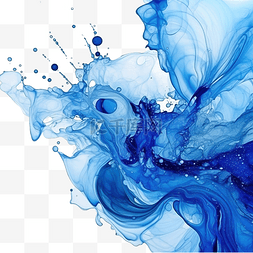 深蓝色抽象背景水彩飞溅