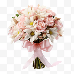白色玫瑰花瓶图片_孤立的婚礼花束