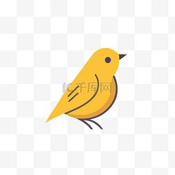 标志上有一只黄色的鸟 向量