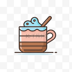 热巧克力加牛奶和一些奶泡的插图