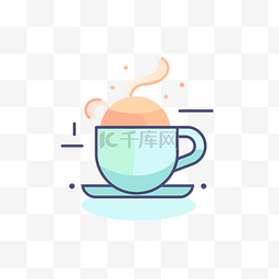 免费的矢量插图图片_上面有碟子的咖啡杯图标 向量