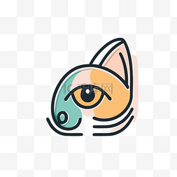 猫眼标志线图插画 向量