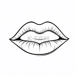 嘴唇的轮廓艺术插图