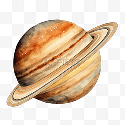 土星水彩行星