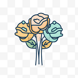 一朵有两颗心的玫瑰的插图 向量